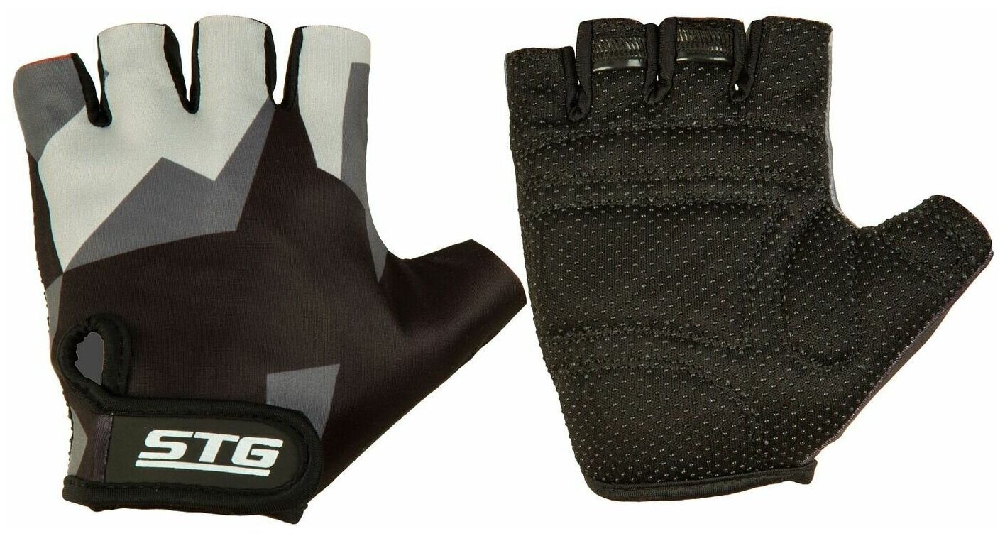 Перчатки STG мод.820 с защитной прокладкой,застежка на липучке,размер М,серо/черные