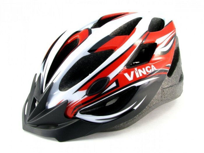 Шлем  взрослый, 19 вент. отверстий, размер L(58-61), цвет белый с красным